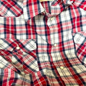 XL short-sleeve western shirt with pearl snaps